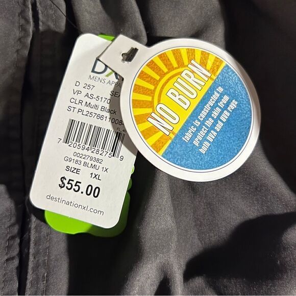 True Nation by DXL Big and Tall Watercolor Colorblock Swim Trunks, Grey, 1XL - Picture 9 of 9